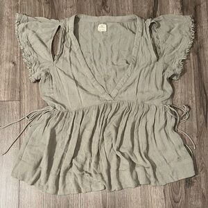 O'Neill Sage Green Ruffle Sleeve Blouse Women’s